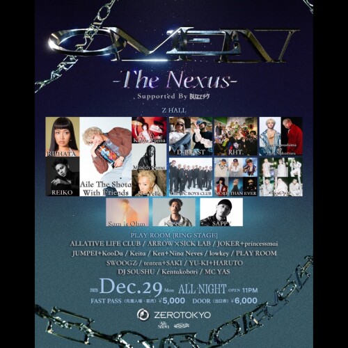 ZEROTOKYO 12/29(月) OMEN -The Nexus- Organized by Aile The Shota × RaySTA