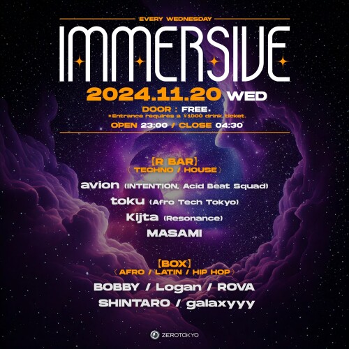 ZEROTOKYO 11/20(水) IMMERSIVE