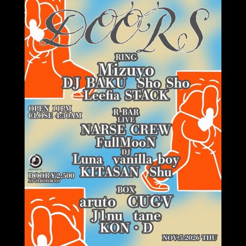 ZEROTOKYO 11/5(木)DOORS
