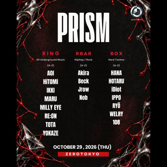 ZEROTOKYO 10/29(木)PRISM