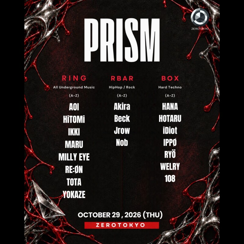 ZEROTOKYO 10/29(木)PRISM